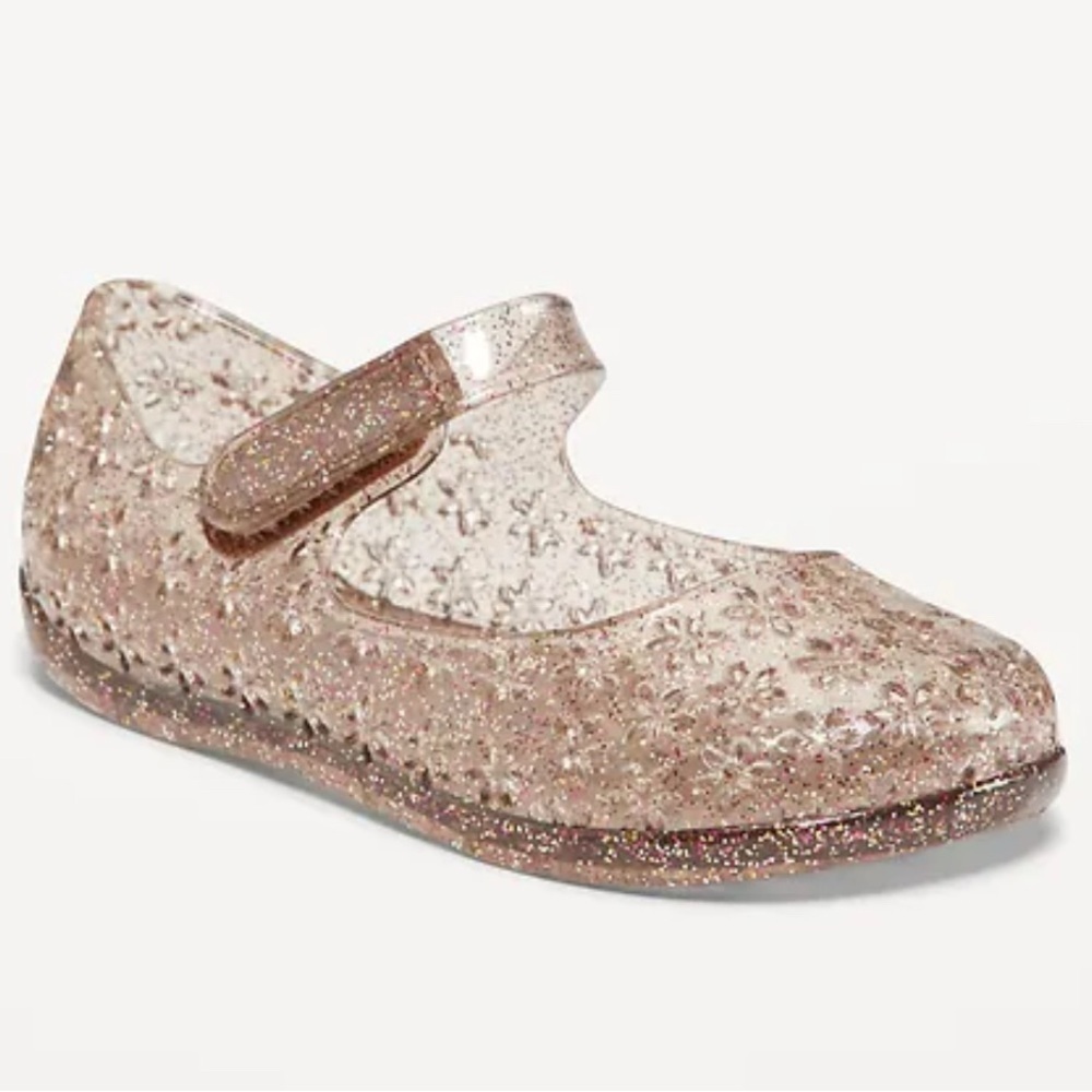 Source Unknown Brown/ pink Glitter Dress Shoes mini Melissa style #201